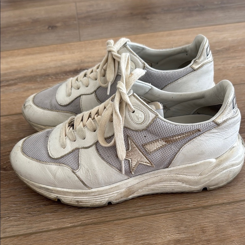 Golden Goose Women's White & Beige Sneakers